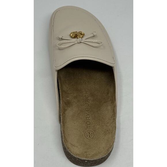 Tory Burch shoes Tory Charm Mules Flat Slip-on Brie Genuine Leather Natural 9 - Picture 6 of 8